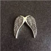 Metal Angel Wings 3D Antique Silver Alloy 18x20mm each