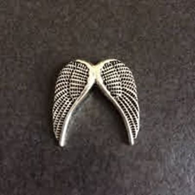 Metal Angel Wings 3D Antique Silver Alloy 18x20mm each