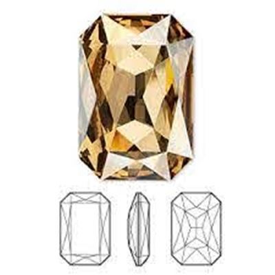 4627 - Swarovski Thin Octagon Fancy Stone Crystal Golden Shadow 27x18.5mm each