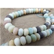 Frosted Amazonite Rondelles 8x5mm (approx 79 beads) ea