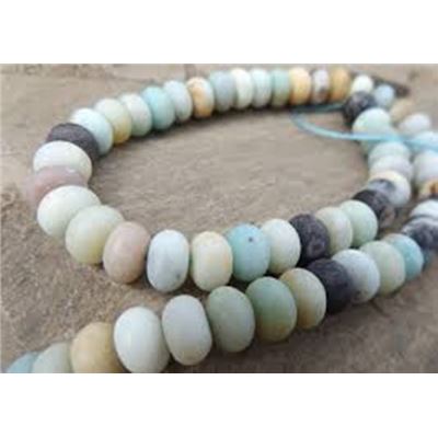 Frosted Amazonite Rondelles 8x5mm (approx 79 beads) ea