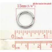 Jump Rings Silver 15x2mm ea