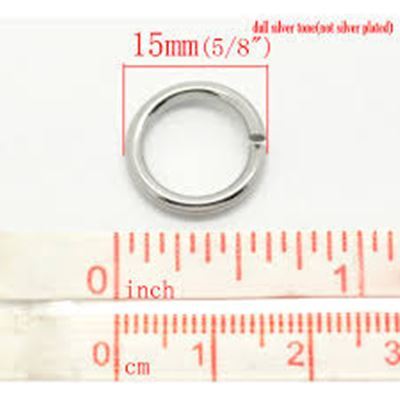 Jump Rings Silver 15x2mm ea