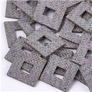 Pendant Handmade Woven Straw Rhombus Grey 40x40x2mm each