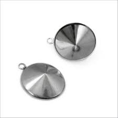 Pendant Setting 12mm Rivoli Stainless Steel each
