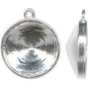 Pendant Setting 12mm Rivoli Silver 18x15x5mm ea