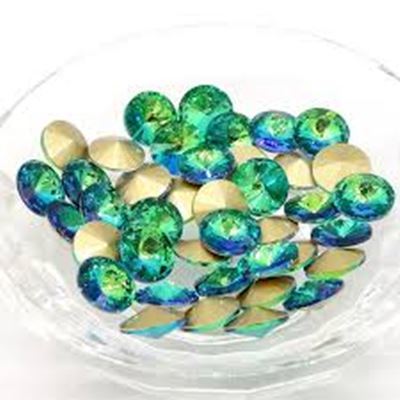 Crystal Rivoli Light Green AB 14mm each