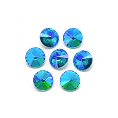 Crystal Rivoli Deep Sky Blue AB 12mm each