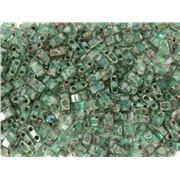 Tila 1/2 cut Picasso Olivine Transparent 5mm - Tube approx 8g