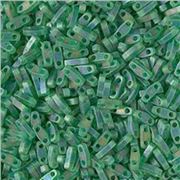 Quarter Tila Matte Transparent Green AB 5x1.2x1.9mm Tube Approx 8grams