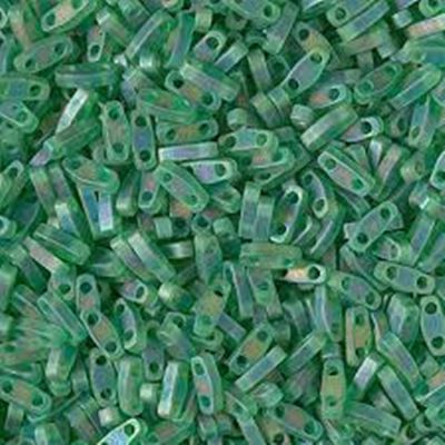 Quarter Tila Matte Transparent Green AB 5x1.2x1.9mm Tube Approx 8grams