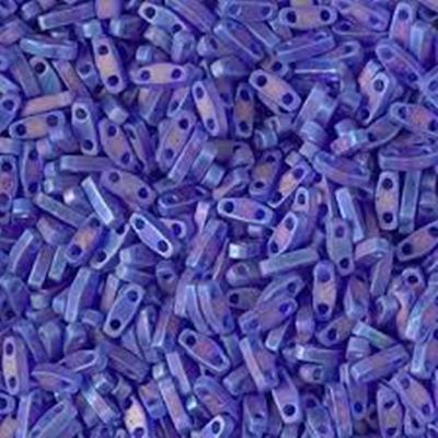 Quarter Tila Matte Transparent Cobalt AB 5x1.2x1.9mm Tube Approx 8grams