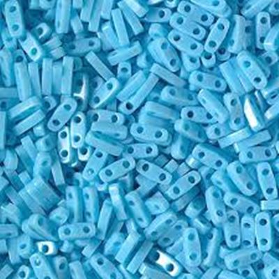 Quarter Tila Opaque Turquoise Blue 5x1.2x1.9mm Tube Approx 8grams