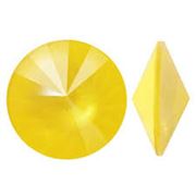 Swarovski Crystal 1122  Pointy Back Rivoli Buttercup Yellow Unfoiled 12mm 
