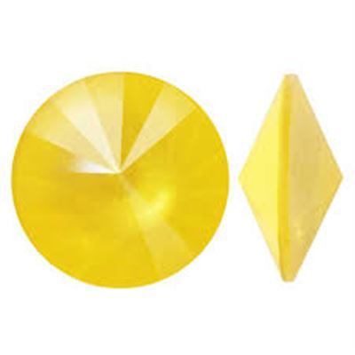 Swarovski Crystal 1122  Pointy Back Rivoli Buttercup Yellow Unfoiled 12mm 