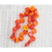 Czech Glass 2 Hole Honeycomb 6mm Hodge Podge Orange Strand (approx 30 Beads)