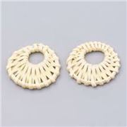 Pendant Woven Rattan Straw Handmade 38-51x3-6mm each