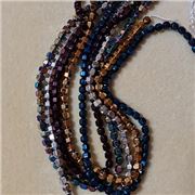 Synthetic Hematite Strand Electroplate Mixed Colours Drum 6mm Faceted (approx 68 beads) each