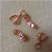 Pinch Clip Bail Rose Gold  12 x 3mm ea