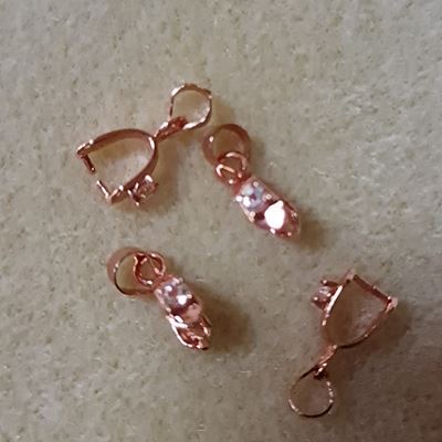 Pinch Clip Bail Rose Gold  12 x 3mm ea