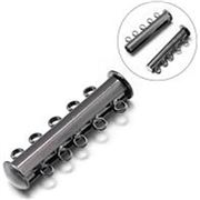Magnetic Slide Clasp 5 Strand Black Nickel 30mm ea
