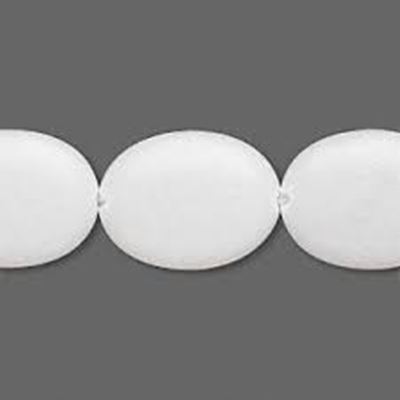 Semi Precious Strand Snow Quartz Oval 19x15x6mm approx 20 beads per strand