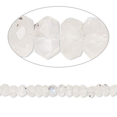 Semi Precious Strand Moonstone Faceted Rondelles 2x4mm 12 inch strand