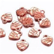 Charm Made with Love  Heart Rose Gold 10mm ea.