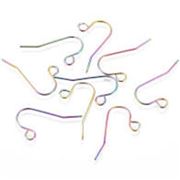 Earrings Vacuum Plated Stainless Steel Multi Colour Hooks 23x13mm pr 