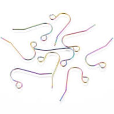 Earrings Vacuum Plated Stainless Steel Multi Colour Hooks 23x13mm pr 