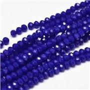 Glass Faceted Melon Strand Opaque Dark Blue 3x2mm (approx 150 beads