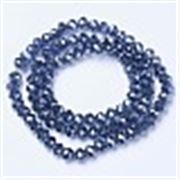 Glass Faceted Melon Strand Marine Blue 6x5mm(approx 80 beads