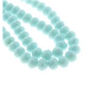 Glass Faceted Melon Strand Opaque Turquoise 3x2mm (approx 150 beads
