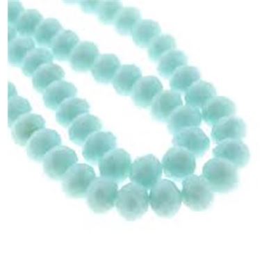 Glass Faceted Melon Strand Opaque Turquoise 3x2mm (approx 150 beads