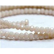 Glass Faceted Melon Strand Opaque Blanched Almond 3x2mm (approx 150 beads