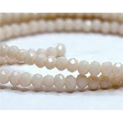 Glass Faceted Melon Strand Opaque Blanched Almond 3x2mm (approx 150 beads