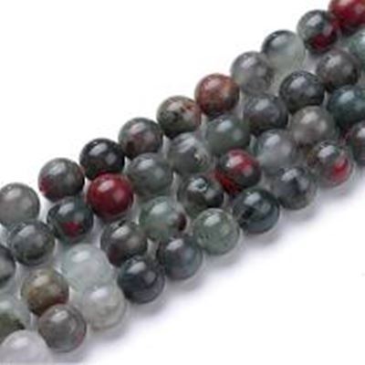 Semi Precious Strands African Bloodstone Beads 6mm Round  (approx 63 beads)ea.