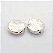 Filler Bead Tibetan Style Wavy Round with Vertical Hole 12mm Antique Silver ea.