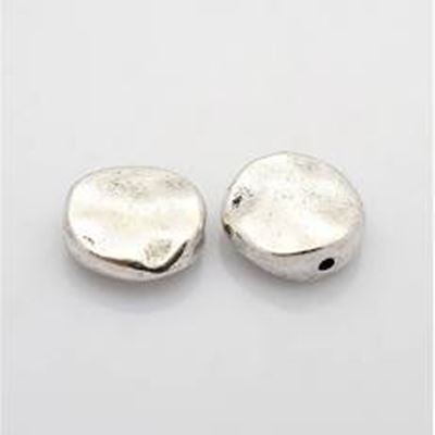 Filler Bead Tibetan Style Wavy Round with Vertical Hole 12mm Antique Silver ea.