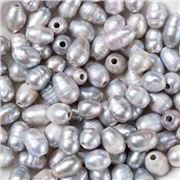 Freshwater Pearl 9x8mm Grey Large Hole Oval Shaped ea