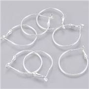 Earrings Hoop 25mm Silver Plated Brass per pair