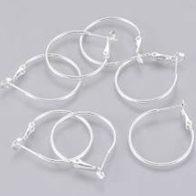 Earrings Hoop 25mm Silver Plated Brass per pair