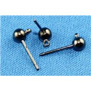 Earring Studs - Black Nickel Colour