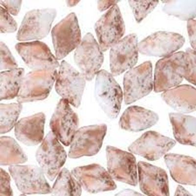 Matubo Gem Duo 8x5mm Two Hole Chalk Copper Splash 5g minimum