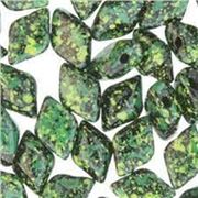 Matubo Gem Duo 8x5mm Two Hole Jet Green Confetti 5g minimum