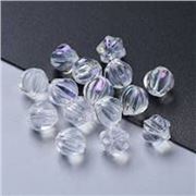 Glass Bead Pumpkin Shape Clear AB 8.5x8mm Hole 1.2mm