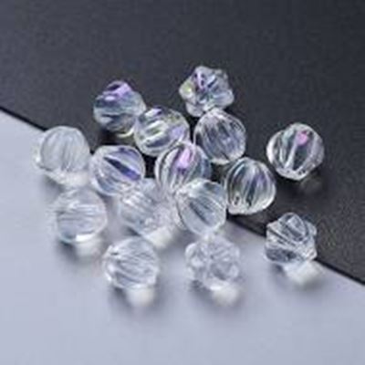 Glass Bead Pumpkin Shape Clear AB 8.5x8mm Hole 1.2mm