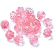 Glass Bead Pumpkin Shape Pearl Pink 8.5x8mm Hole 1.2mm