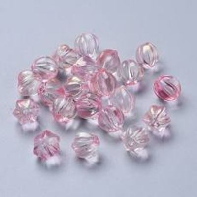 Glass Bead Pumpkin Shape Flamingo 8.5x8mm Hole 1.2mm