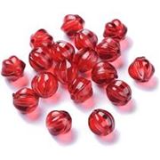 Glass Bead Pumpkin Shape Red 8.5x8mm Hole 1.2mm